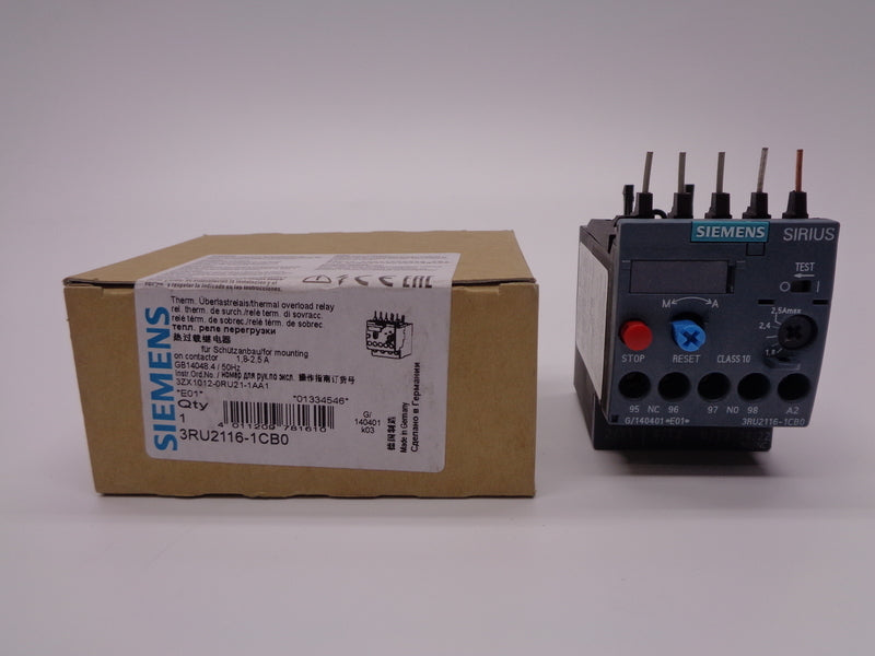 SIEMENS 3RU2116-1CB0 1.8-2.5A NSMP