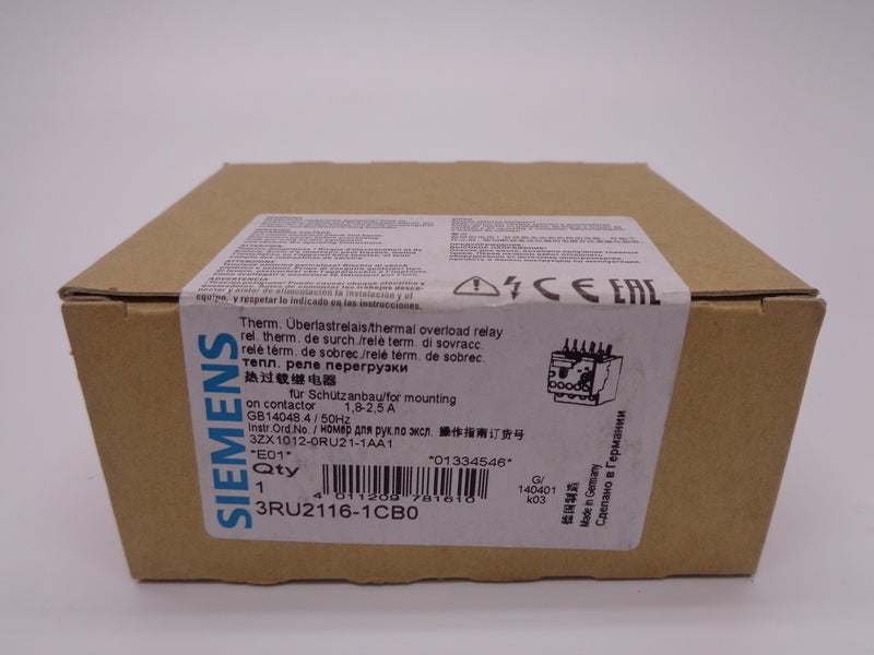SIEMENS 3RU2116-1CB0 1.8-2.5A NSMP