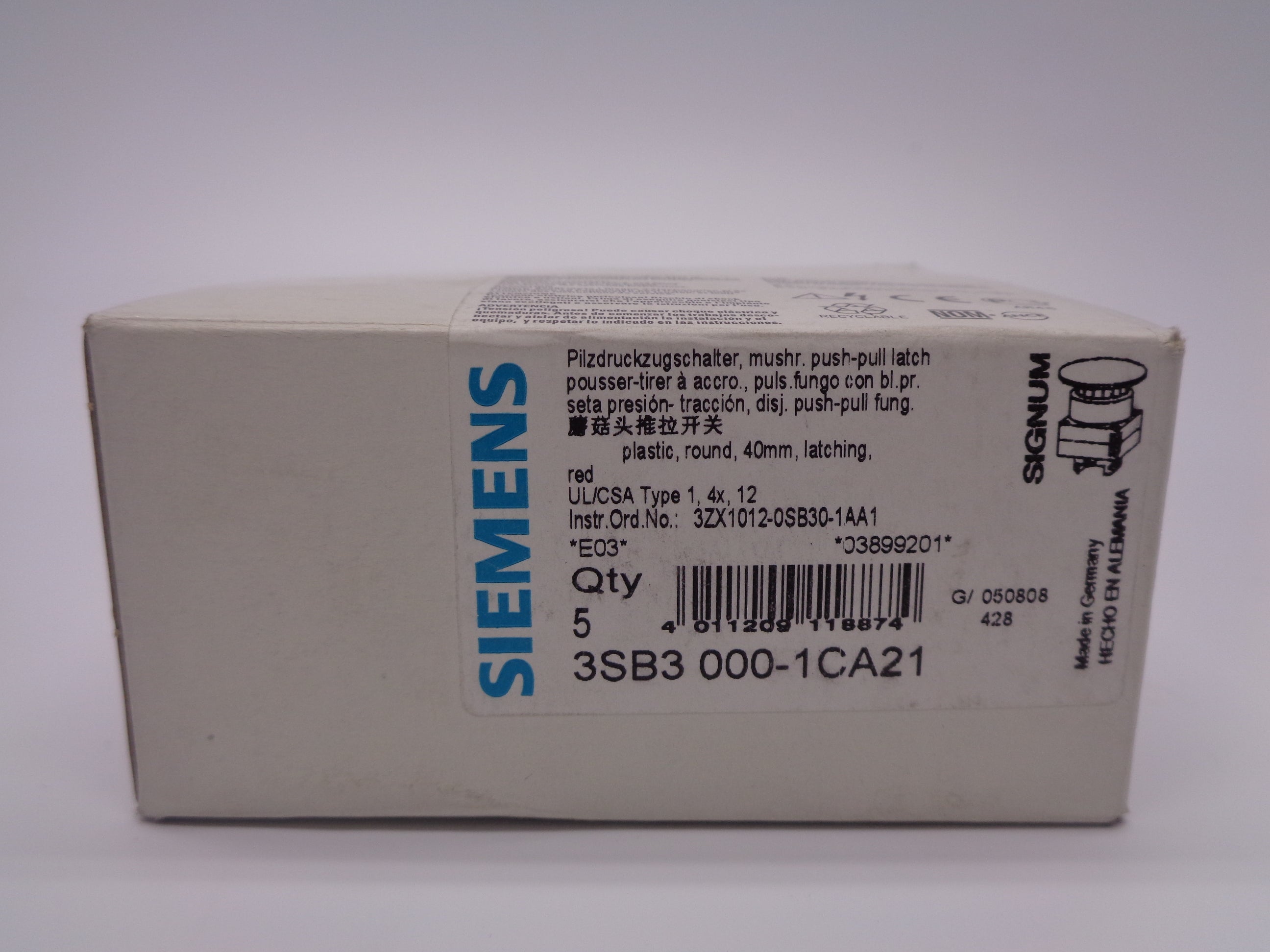 SIEMENS 3SB3000-1CA21 NSMP