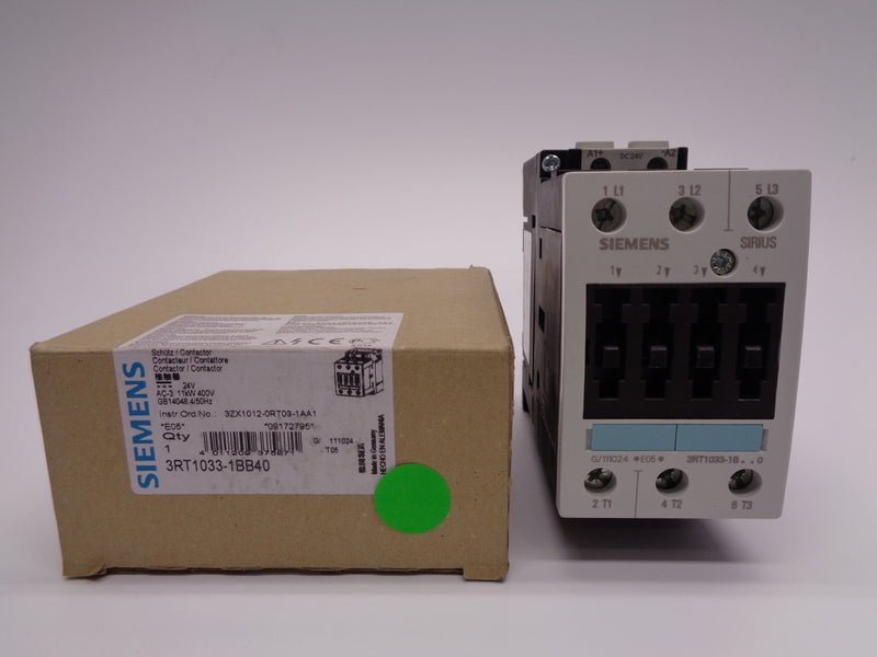 SIEMENS 3RT1033-1BB40 24VDC NSMP