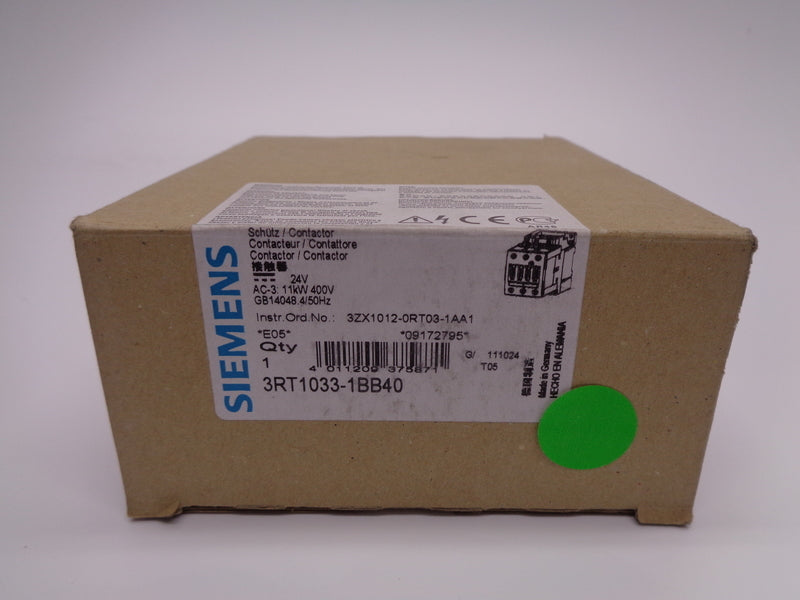 SIEMENS 3RT1033-1BB40 24VDC NSMP