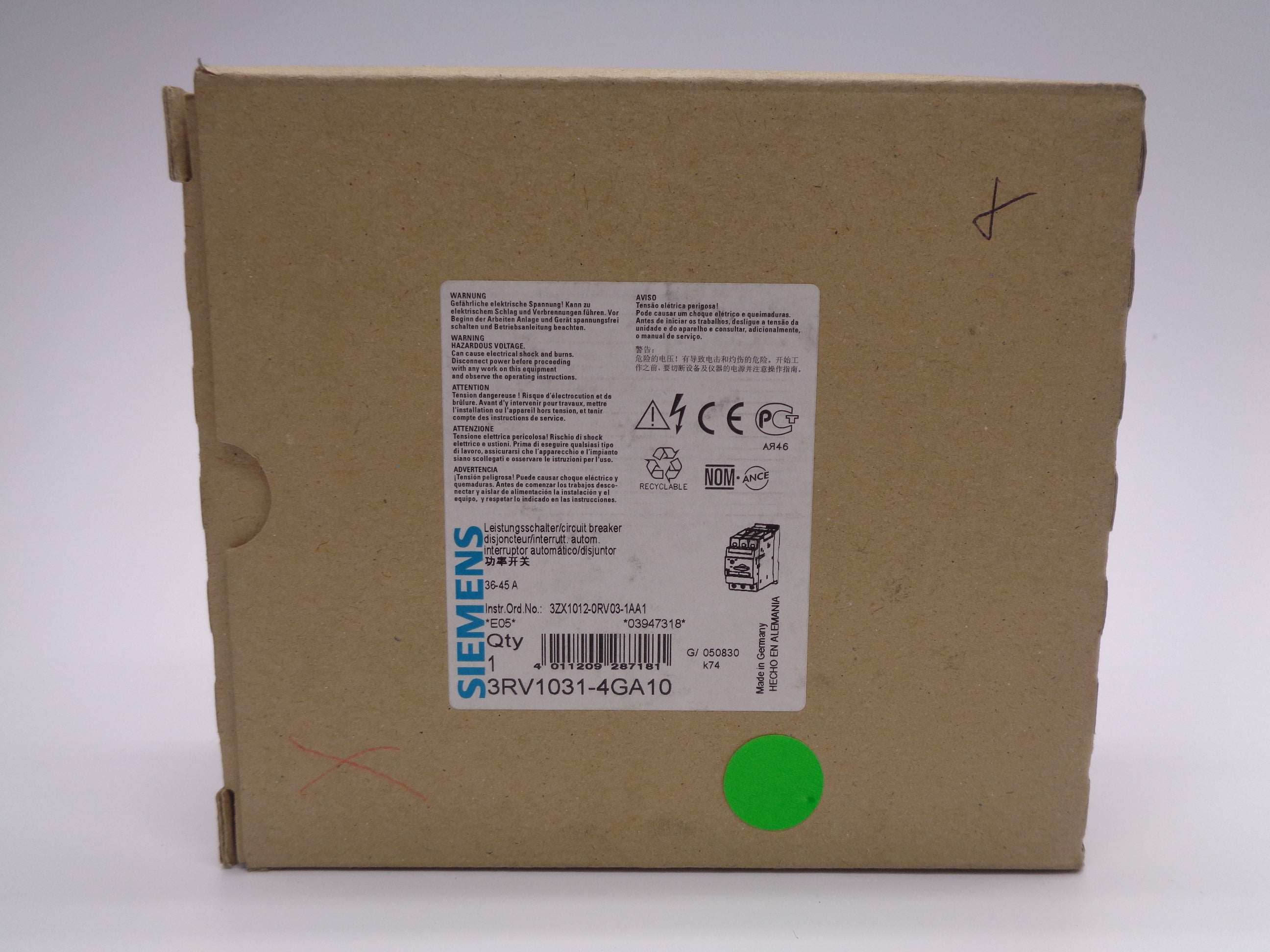 SIEMENS 3RV1031-4GA10 36-45A NSMP
