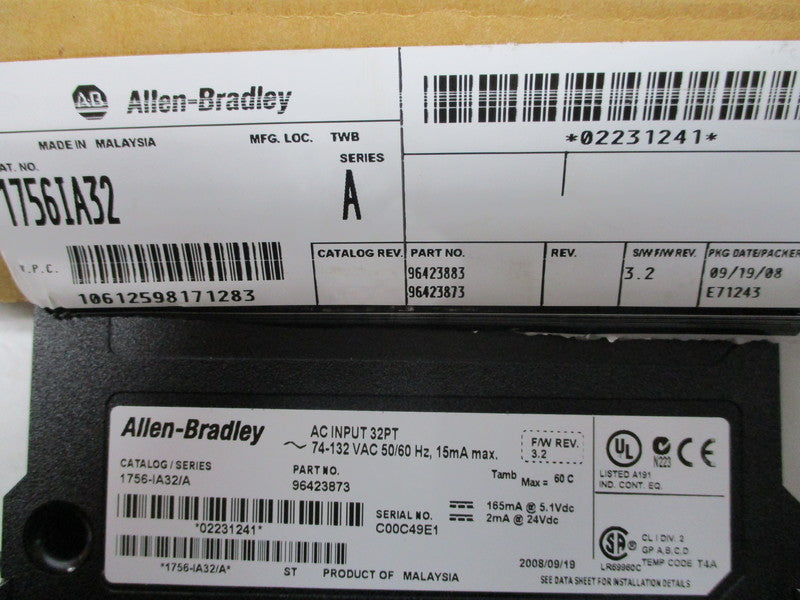ALLEN BRADLEY 1756-IA32 SER. A F/W 3.2 NSMP