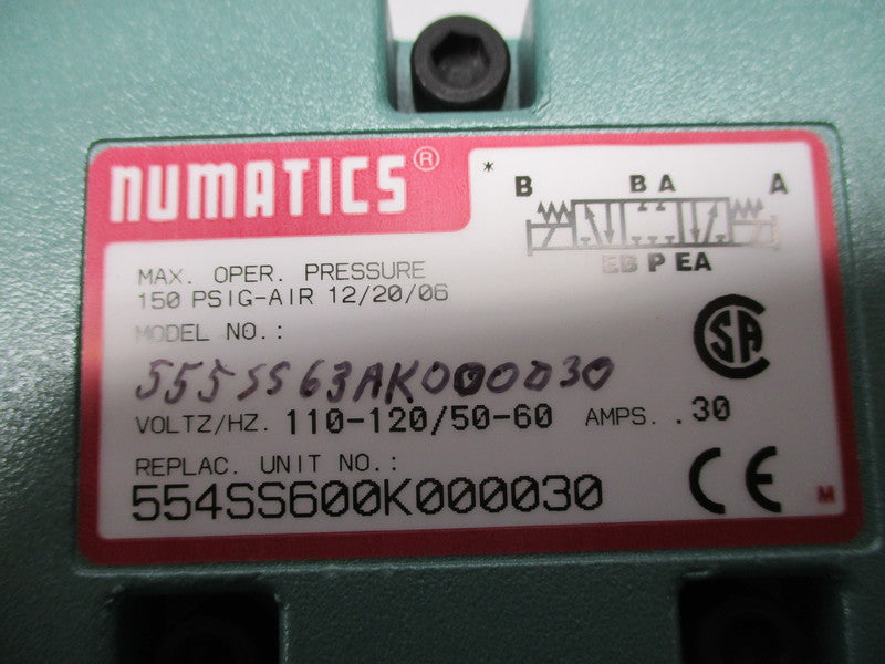 NUMATICS 554SS600K000030 555SS63AK000030 NSNP
