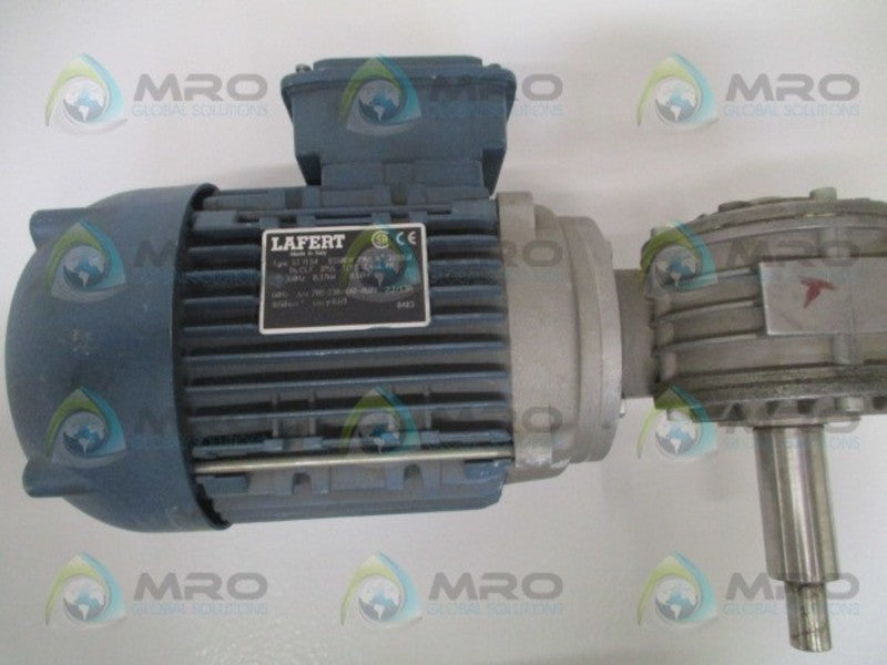 LAFERT ST71S4 ELECTRIC MOTOR 0.5HP W/ SITI MI40FPA0 SPEED REDUCER *USED*
