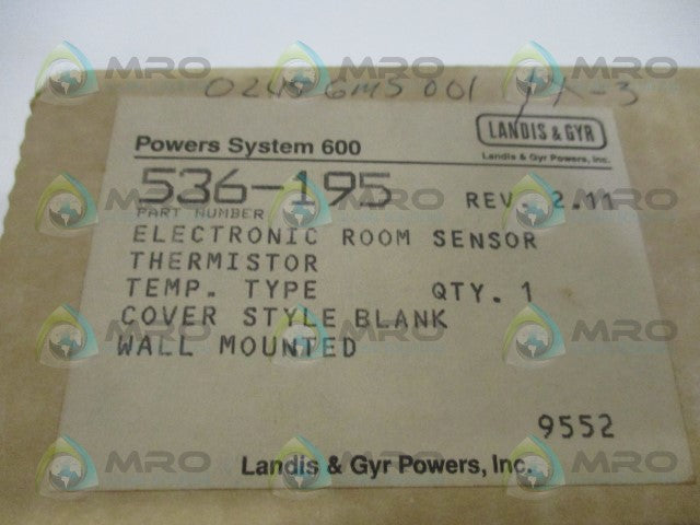 LANDIS & GYR 536-195 ELECTRONIC ROOM SENSOR THERMISTOR *NEW IN BOX*