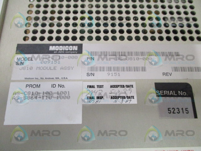 GOULD MODICON AS-J810-000 REMOTE I/O ADAPTER *NEW NO BOX*