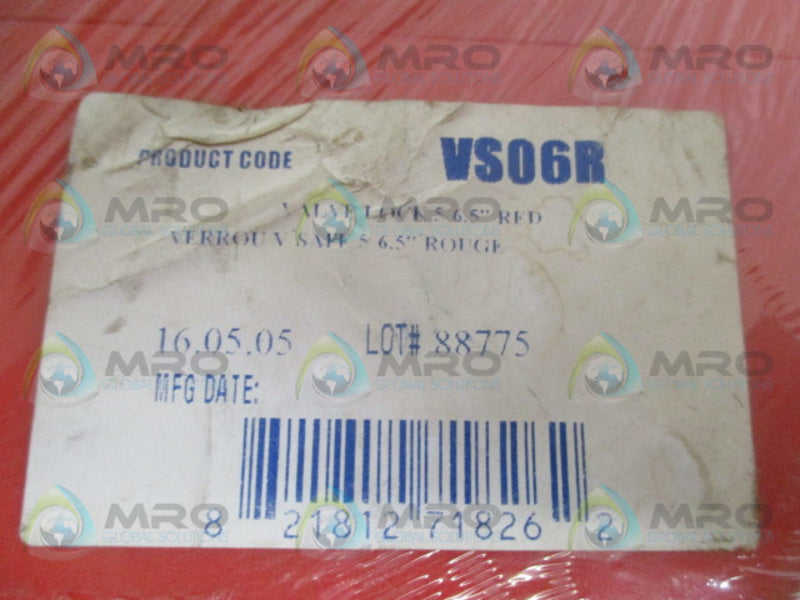 NORTH VS06R VALVE LOCKOUT 5-6.5" * NEW IN ORIGINAL PACKAGE *