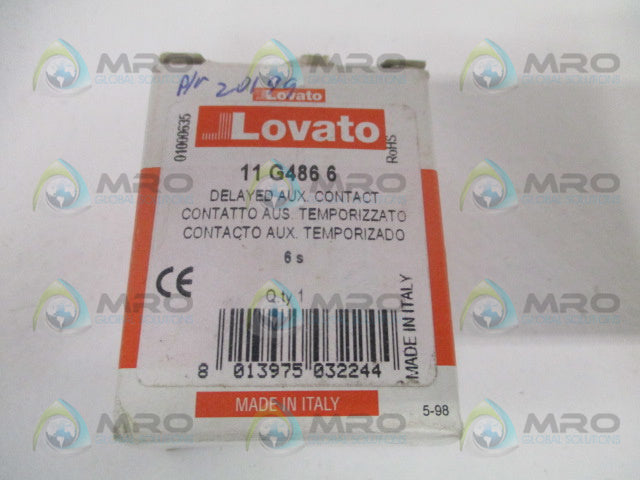 LOVATO 11G4866 DELAYED AUXILIARY CONTACT 6 sec. *NEW IN BOX*