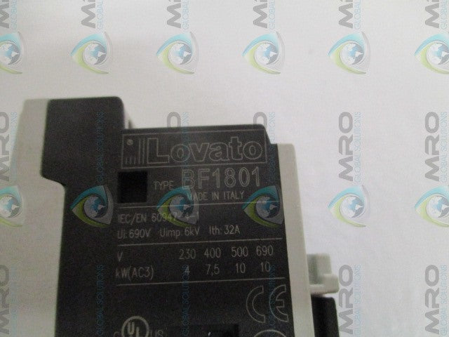 LOVATO BF1801L-024 CONTACTOR 24VDC *USED*