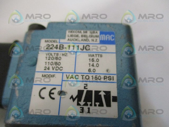 MAC 224B-111JC SOLENOID VALVE *USED*