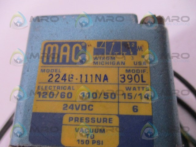 MAC 224B-111NA SOLENOID VALVE *USED*