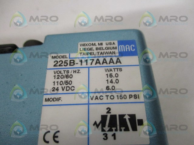 MAC 225B-117AAAA SOLENOID VALVE *NEW IN BOX*