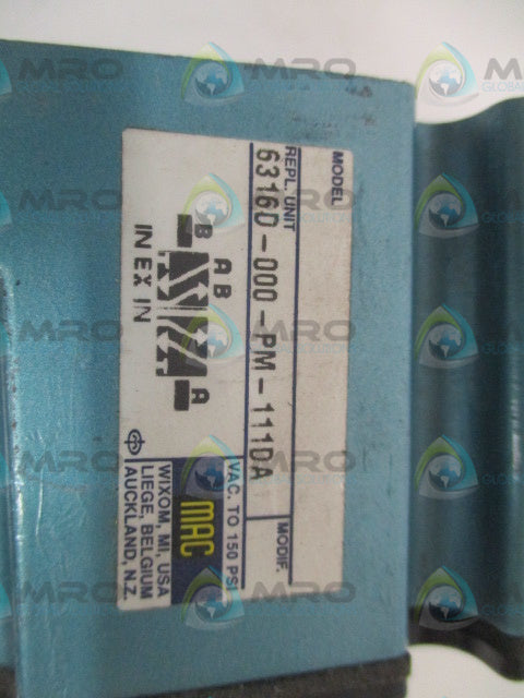 MAC 6316D-000-PM-111DA PILOT VALVE NEW