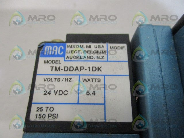 MAC 82A-BA-CKA-TM-DDA7-1DK SOLENOID VALVE *USED*