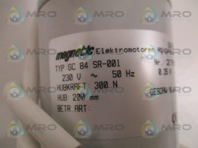 MAGNETIC ELEKTROMOTOREN GC84SR-001 LINEAR ACTUATOR *NEW NO BOX*