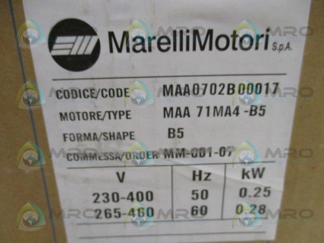 MARELLI MOTORI MAA 71MA4-B5 MOTOR *NEW IN BOX*