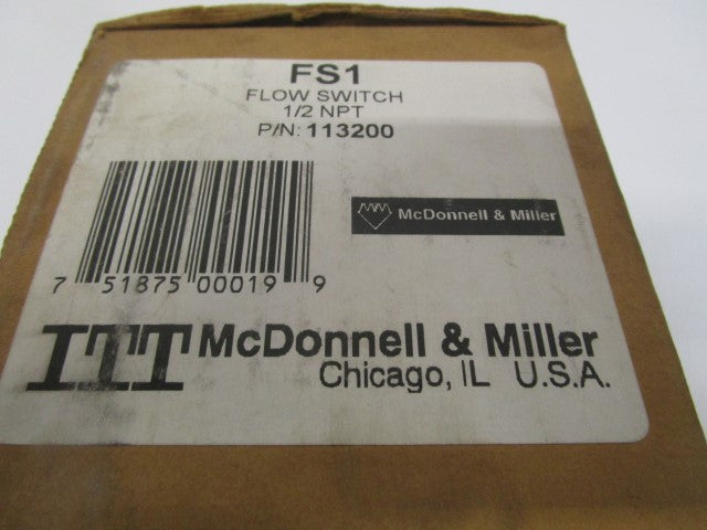 MCDONNELL & MILLER 113200 FLOW SWITCH 1/2" *NEW IN  BOX*