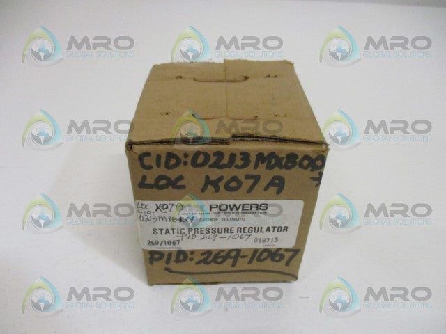 MCC POWERS 269-1067 STATIC PRESSURE REGULATOR 0-3" WG *NEW IN BOX*