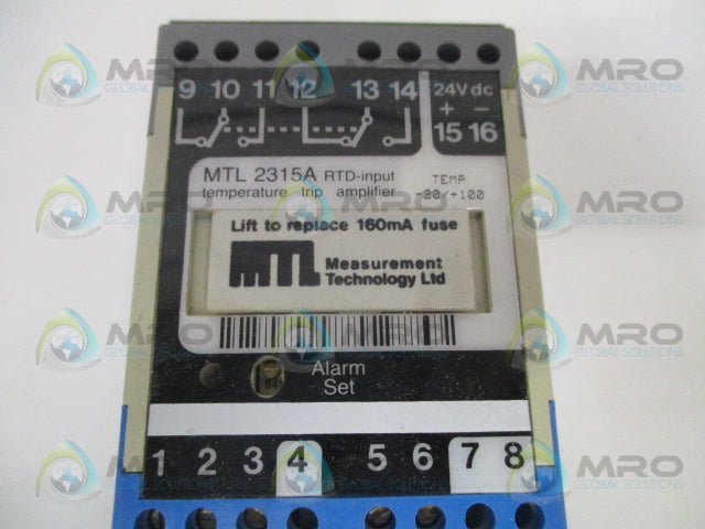 MEASUREMENT TECHNOLOGY MTL2315A TEMP. TRIP AMPLIFIER -10/+100 *NEW NO BOX*