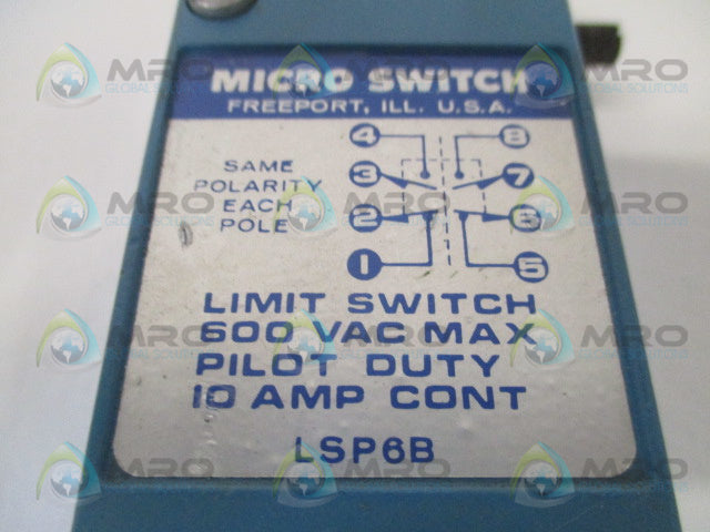 MICRO SWITCH LSP6B HEAVY DUTY LIMIT SWITCH *USED*