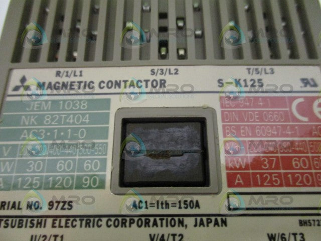 MITSUBSHI S-K125 MAGNETIC CONTACTOR 200-240VAC *NEW IN BOX*