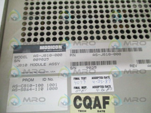 GOULD MODICON AS-J810-000 REMOTE I/O ADAPTER MODULE *USED*