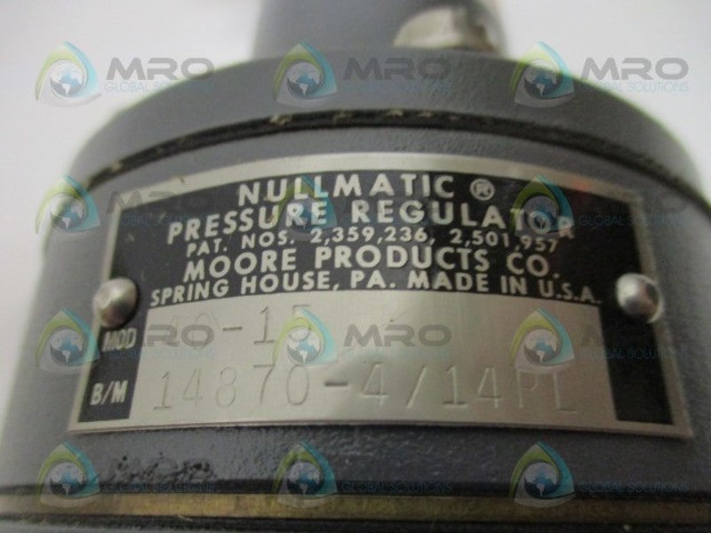 MOORE NULLMATIC 40-15 14870-4/14PL PRESSURE REGULATOR *NEW IN BOX*