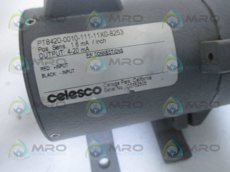 CELESCO PT8420-0010-111-11X0-8253 CABLE EXTENSION TRANSDUCER *USED*