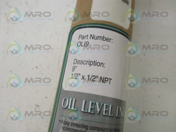ESCO OLI9 9 OIL LEVEL INDICATOR 1/2" x 1/2" * ORIGINAL PACKAGE *