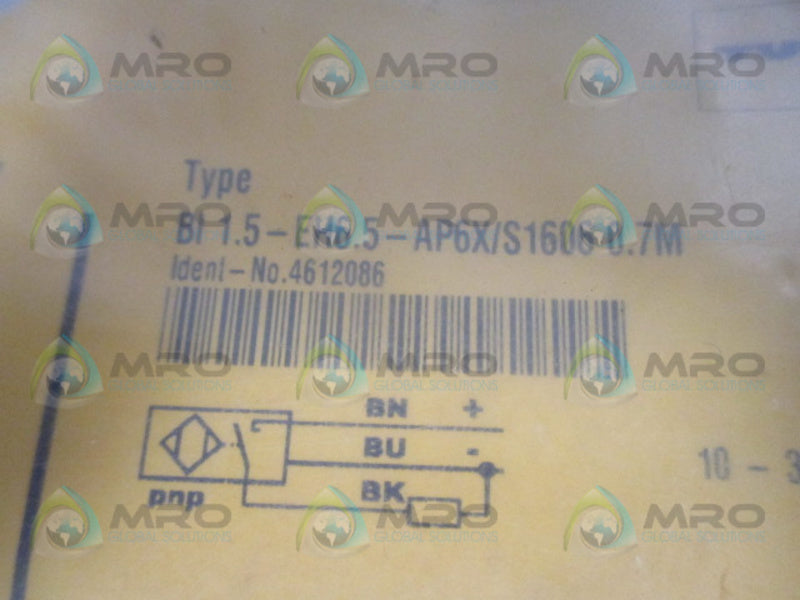 TURCK BI1.5-EH6.5-AP6X/S1606 INDUCTIVE SENSOR 0.7M * NEW IN FACTORY BAG *