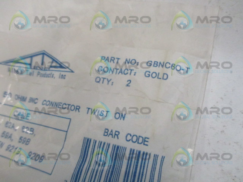 ALLEN TEL GBNC60-T CONNECTOR (PKG OF 2) * NEW IN FACTORY BAG *