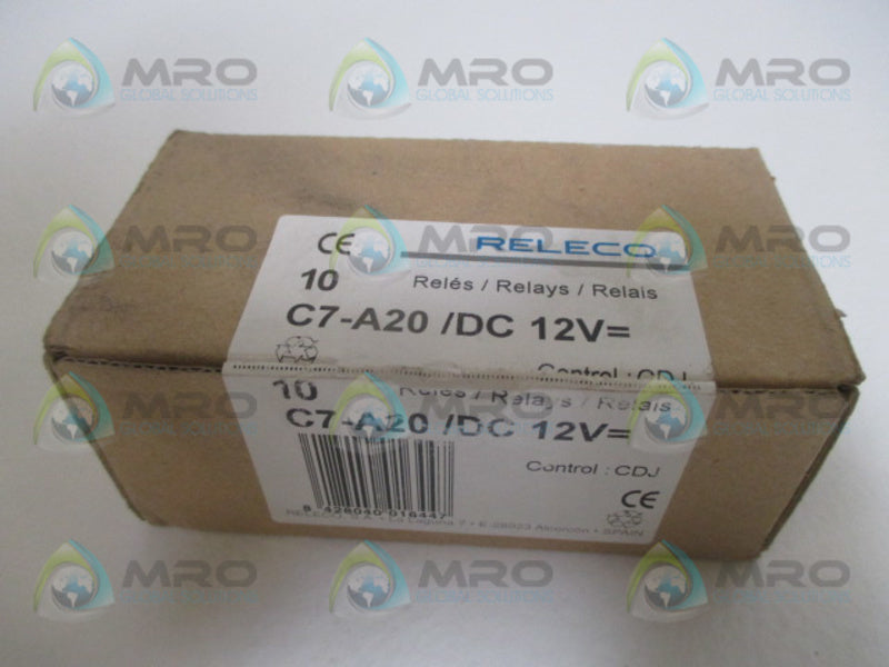 RELECO C7-A20 RELAY 12VDC (PKG. OF 10) * SEALED *