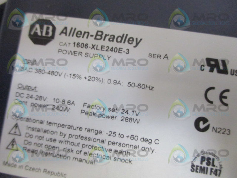 ALLEN BRADLEY 1606-XLE240E-3 SER. A DC POWER SUPPLY *NEW IN BOX*