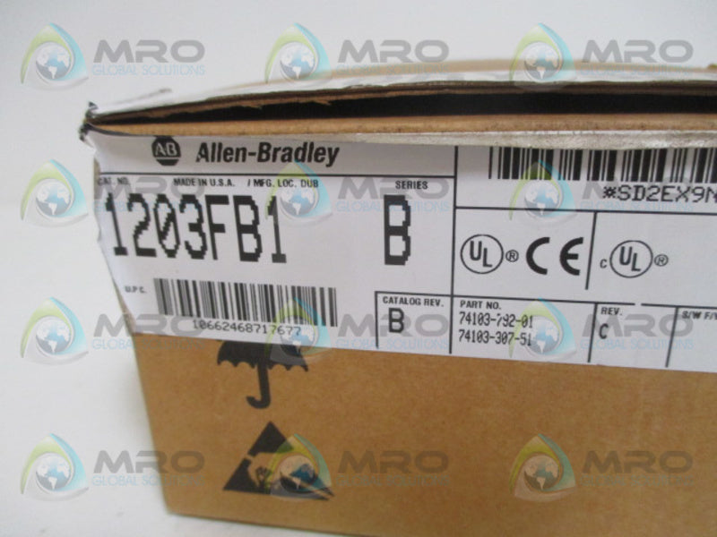 ALLEN BRADLEY 1203-FB1 SER. B MODULE BASE FLEX I/O SCANPORT *NEW IN BOX*