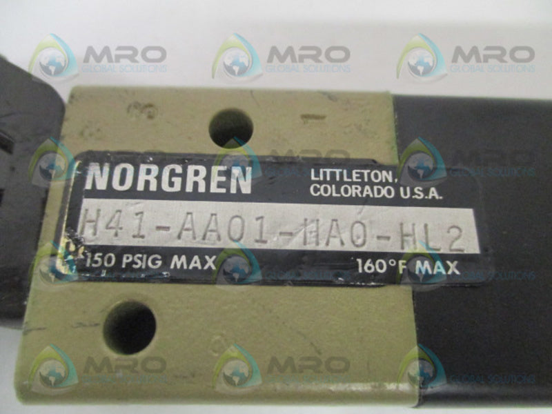 NORGREN H41-AA01-HA0-HL2 NUGGET SPOOL VALVE *USED*