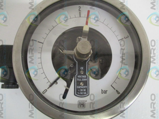NUOVA FIMA 02S SANITARY PRESSURE GAUGE 0-4 BAR *NEW NO BOX*