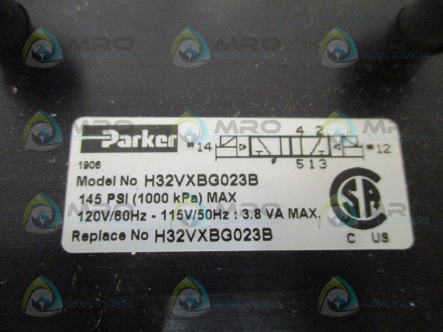 PARKER H32VXBG023B PNEUMATIC SOLENOID VALVE *NEW NO BOX*