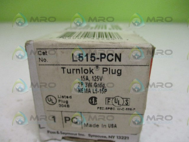 PASS & SEYMOUR TURNLOK L515-PCN PLUG *NEW IN BOX*