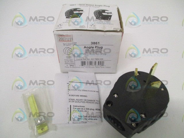 PASS & SEYMOUR 3861 ANGLE PLUG *NEW IN BOX*