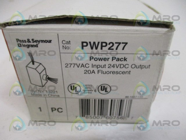 PASS & SEYMOUR PWP277 POWER PACK 277VAC *NEW IN BOX*