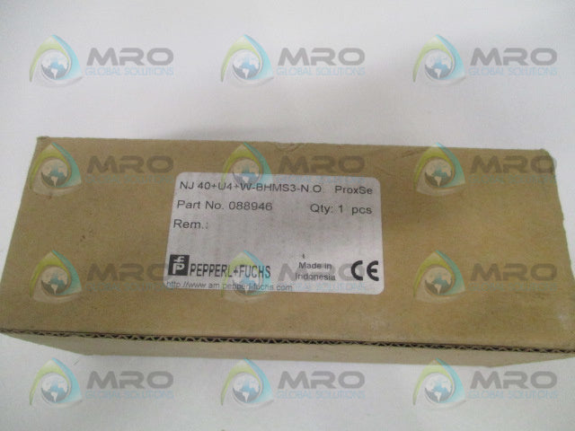 PEPPERL+FUCHS NJ40+U4+W-BHMS3-N.O. INDUCTIVE AC SENSOR *NEW IN BOX*