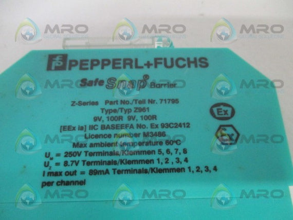 PEPPERL+FUCHS Z961 SAFE SNAP BARRIER *NEW IN BOX*