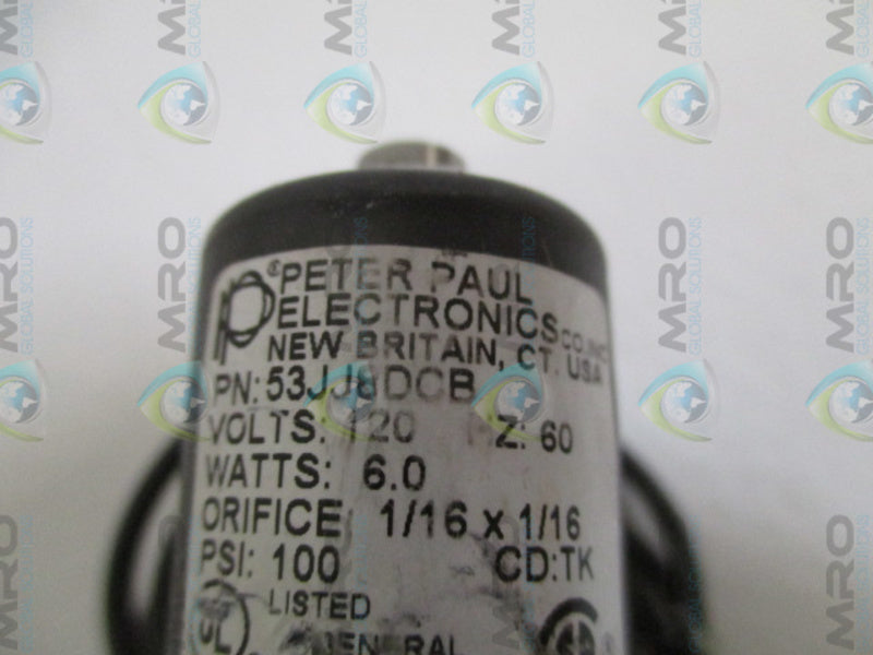 PETER PAUL 53JJ8DCB SOLENOID VALVE 120V *NEW NO BOX*