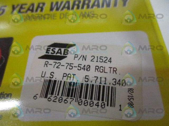 ESAB PUROX 21524 R-72-75-540 OXYGEN REGULATOR *NEW IN ORIGINAL PACKAGE*