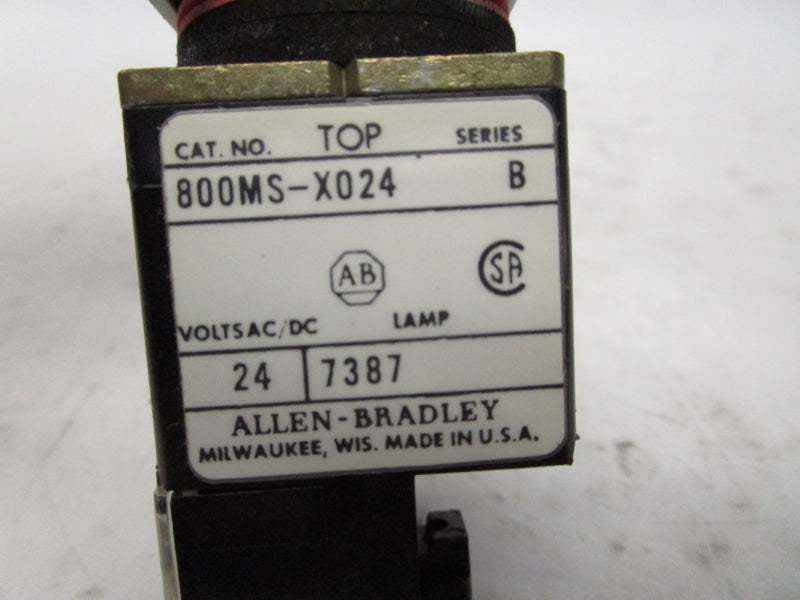 ALLEN BRADLEY 800MS-X024 SER. B 300VAC (NO LENSE) NSNP