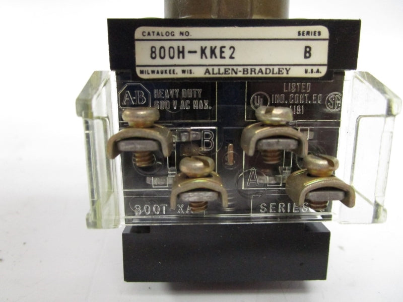 ALLEN BRADLEY 800H-KKE2 SER. B 600VAC NSNP