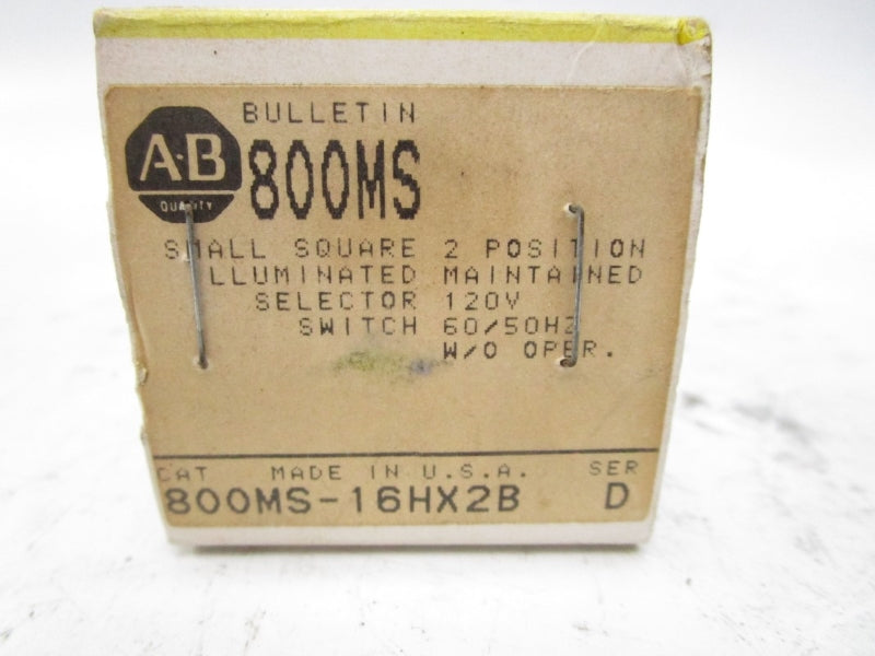 ALLEN BRADLEY 800MS-16HX2B SER. D 120V (BK/YL) NSMP