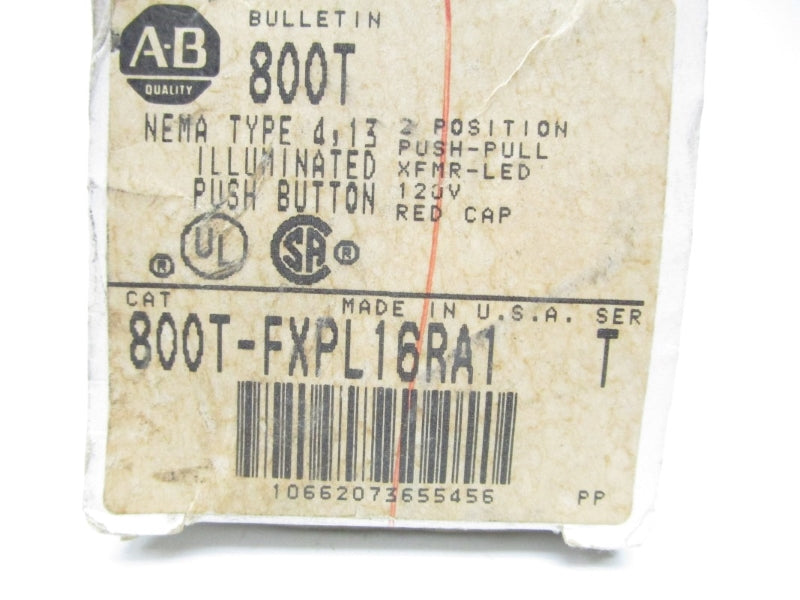 ALLEN BRADLEY 800T-FXPL16RA1 SER. T 120V (GY/BL) (AS PICTURED) NSMP