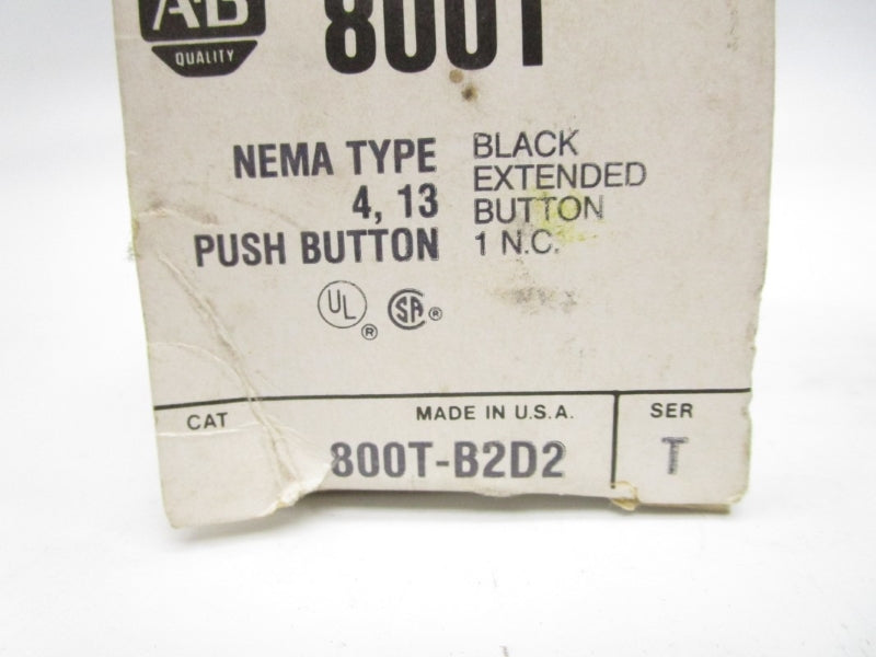 ALLEN BRADLEY 800T-B2D2 SER. T 600VAC (BK/YL) NSMP